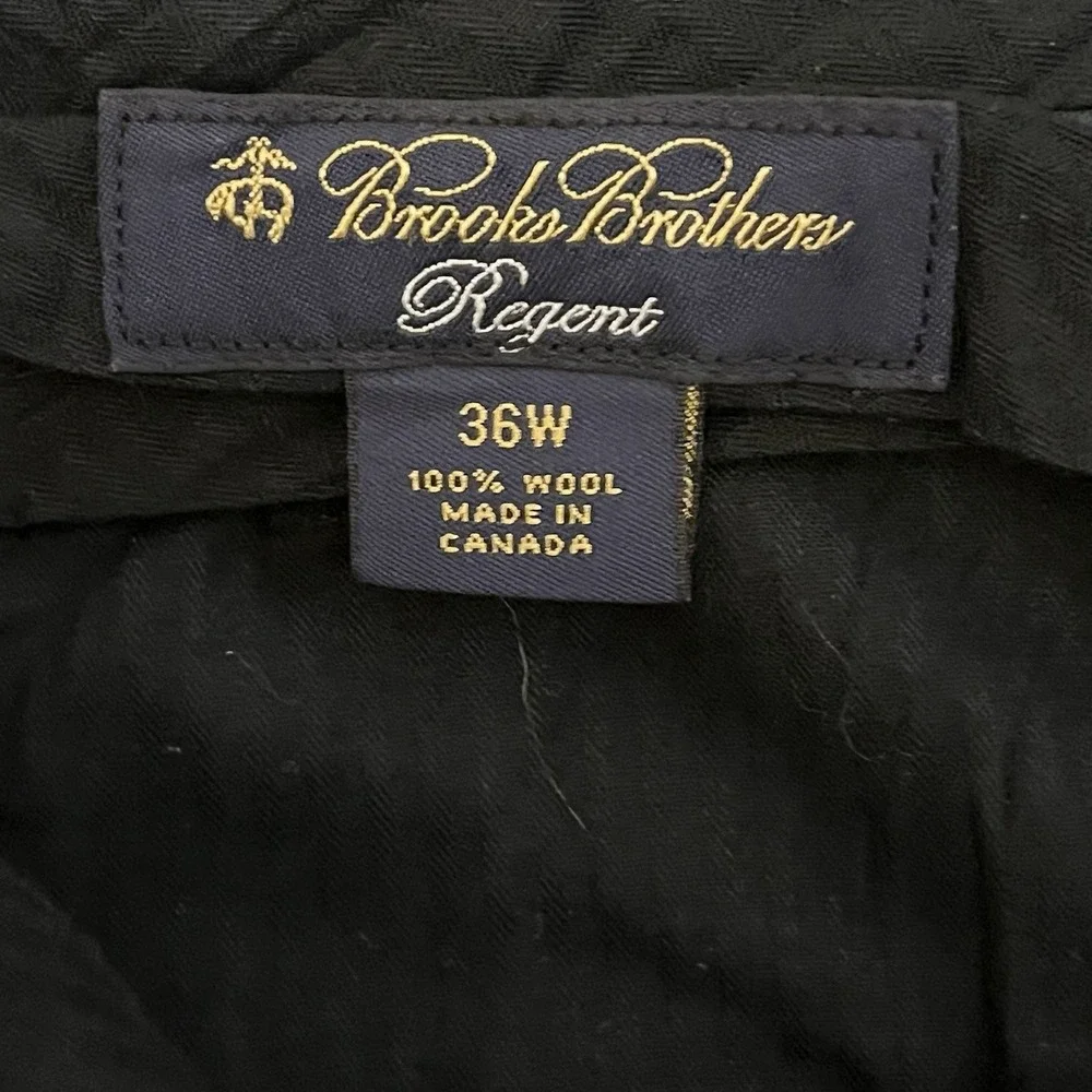 Brooks Brothers Regent Pants Mens 36x31 Gray Plaid Wool Flat Front Dress Pants
